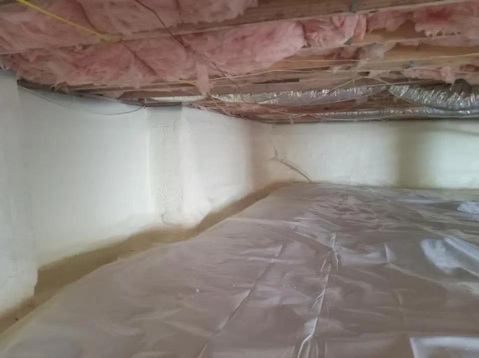 Crawl space encapsulation with closed-cell spray foam for Roof Maintenance in Willoughby